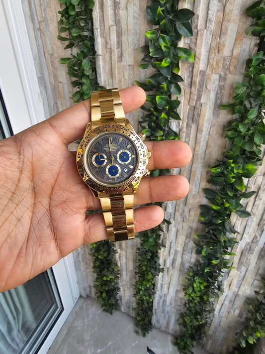 Role_x Daytona Golden Engraved Watch (with og box)