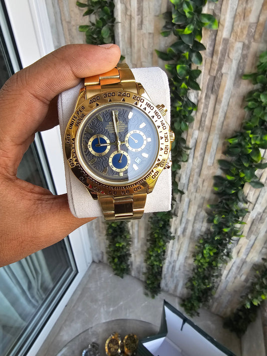 Role_x Daytona Golden Engraved  Watch (with og box)