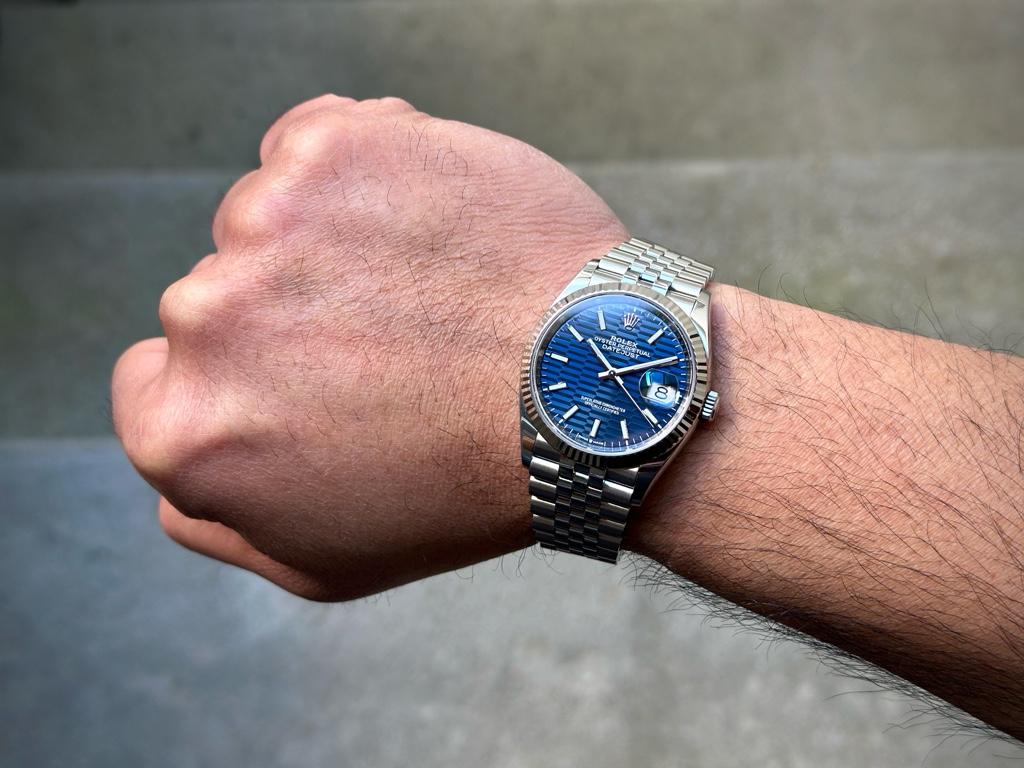 Role_x Datejust Silver Blue Dial Metal Watch Virat Kohli (with og box)