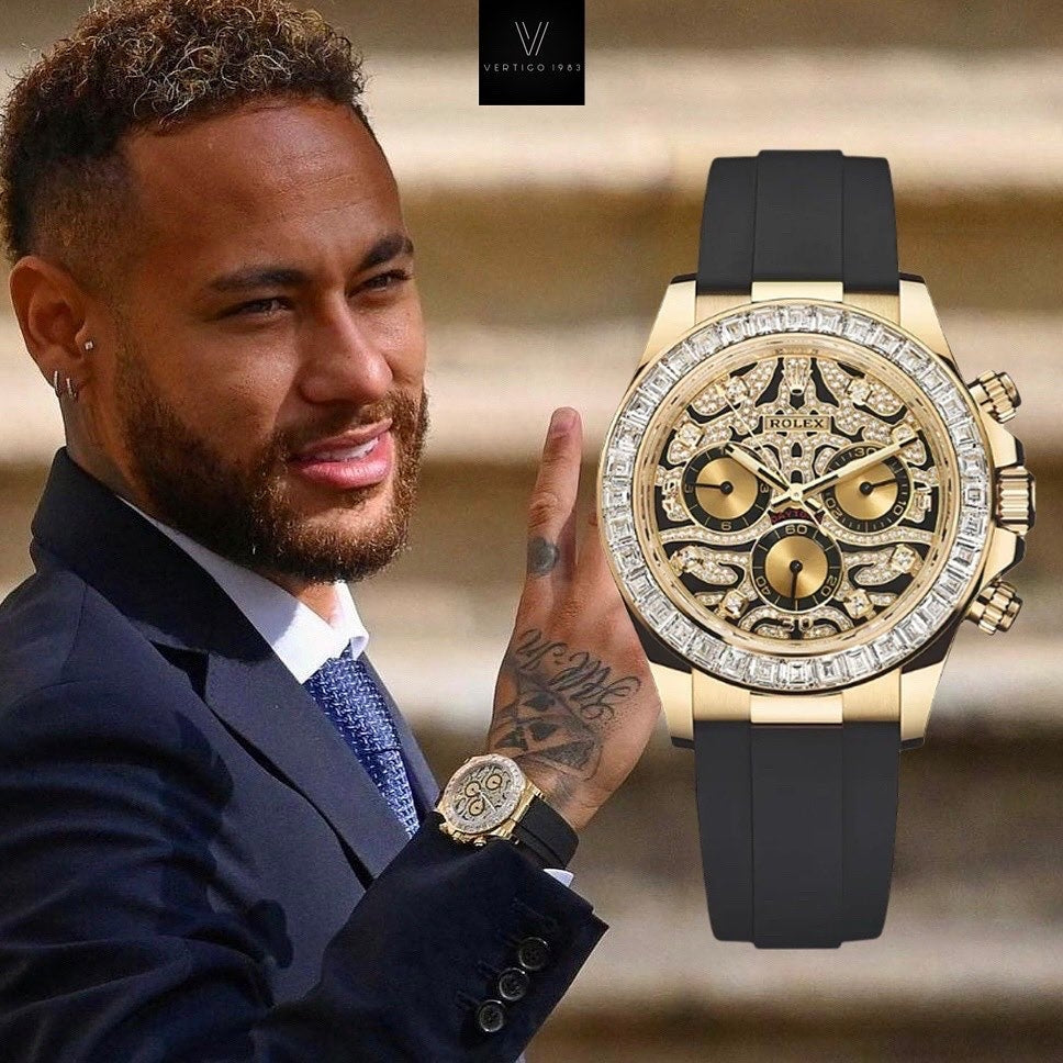 Role_x Daytona Eye of Tiger Gold Diamond Watch (with og box)