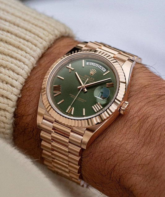Role_x Day date Rosegold Gold Metal Dhoni Watch (with og box)