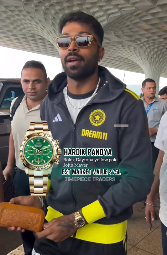 Role_x Daytona Gold Green MS Dhoni Metal Watch (with og box)