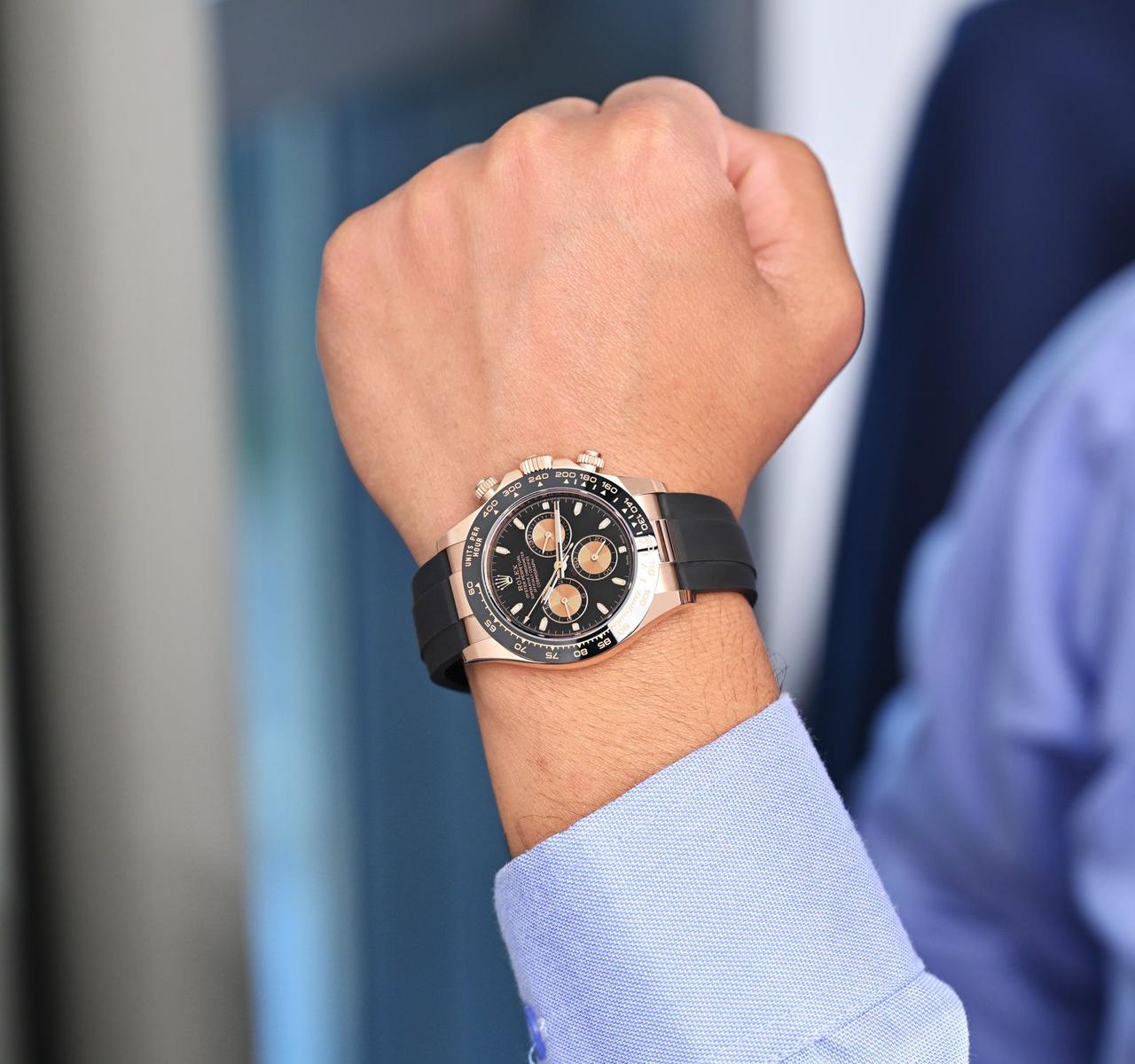 Role_x Chronograph Daytona Rosegold with fiber belt (with og box)