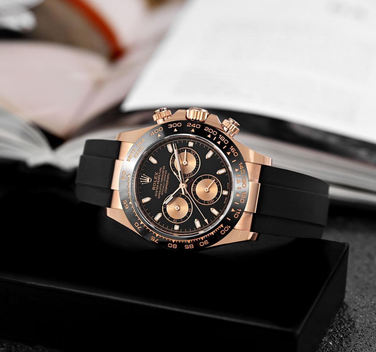 Role_x Chronograph Daytona Rosegold with fiber belt (with og box)