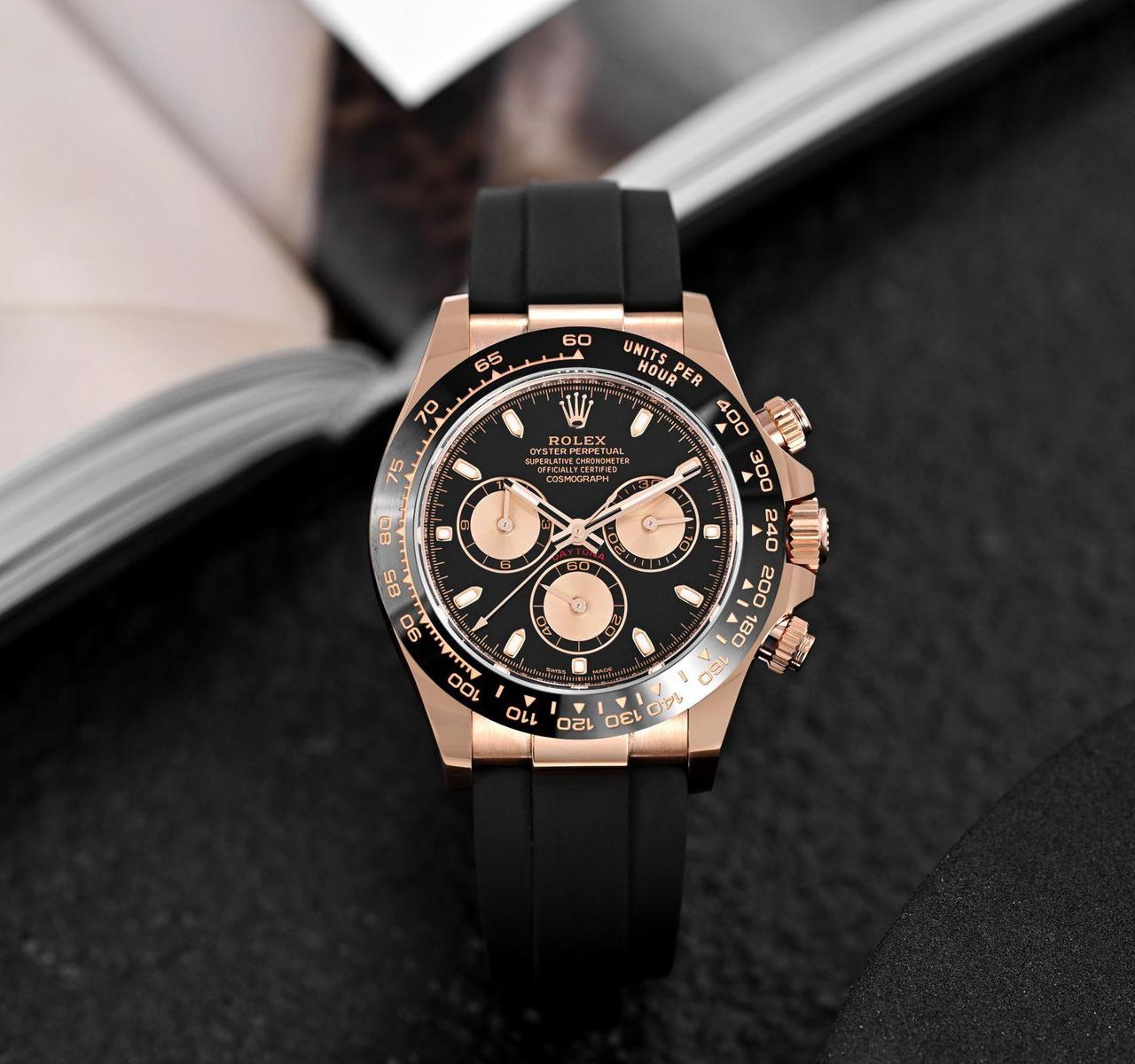 Role_x Chronograph Daytona Rosegold with fiber belt (with og box)