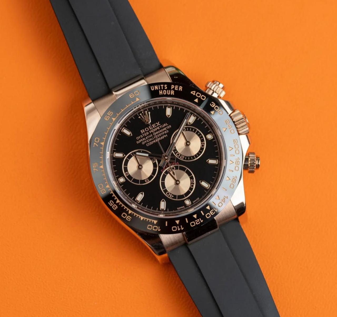 Role_x Chronograph Daytona Rosegold with fiber belt (with og box)